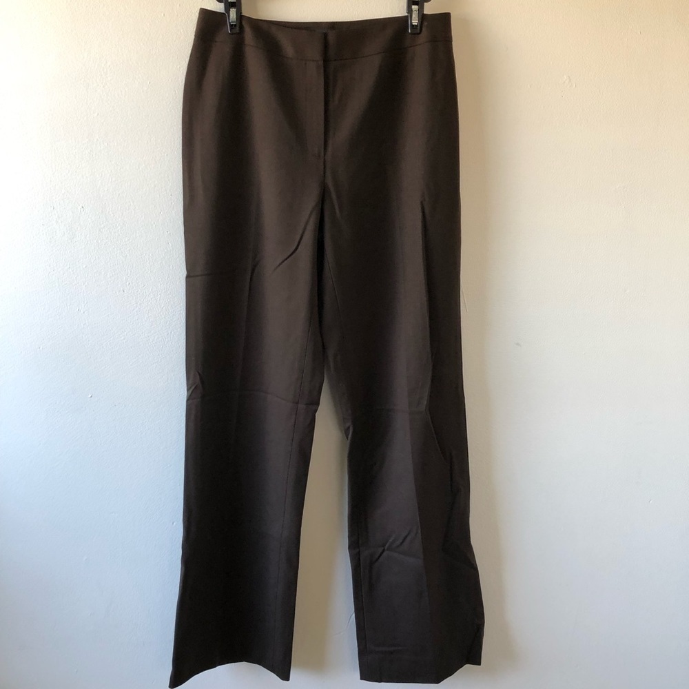 Lafayette 148 Brown Wool Straight Leg Trousers 4 - Picture 3 of 9